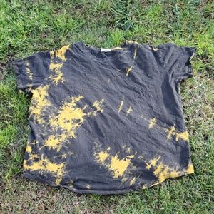 TIE-DYE BLACK AND YELLOW LIEGOU LAGRE TEE